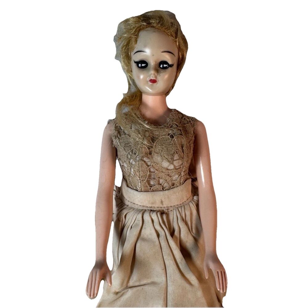 Vintage 1950s/60s Novelty Boudoir Cone Doll - Soft Mohair, Sleep Eyes - TLC
